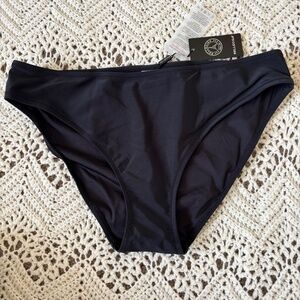 Relleciga Bikini Bottom Solid Black Designed in Paris Women's Size M NWT